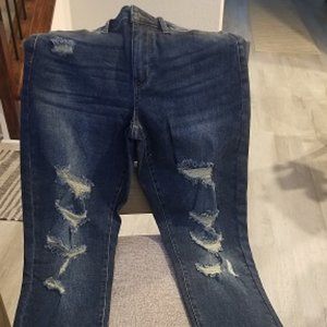 Judy Blue Distressed Girlfriend Jeans